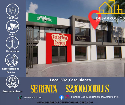 RENTA LOCAL COMERCIAL 802 CASA BLANCA