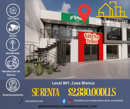 RENTA LOCAL COMERCIAL 801 CASA BLANCA