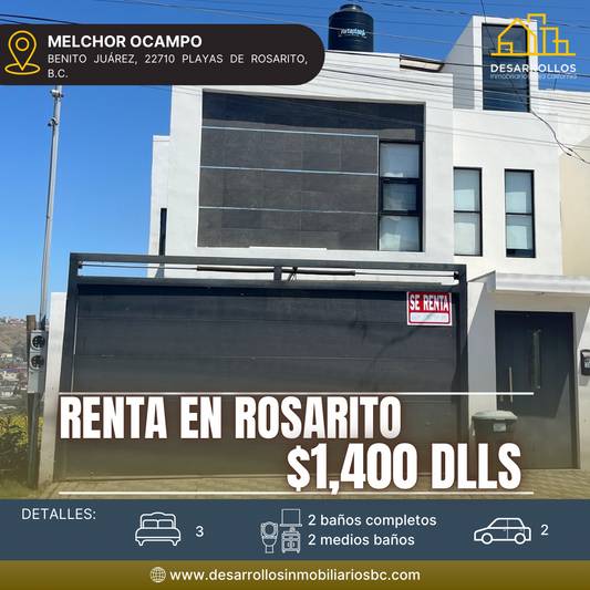 CASA EN RENTA, ROSARITO